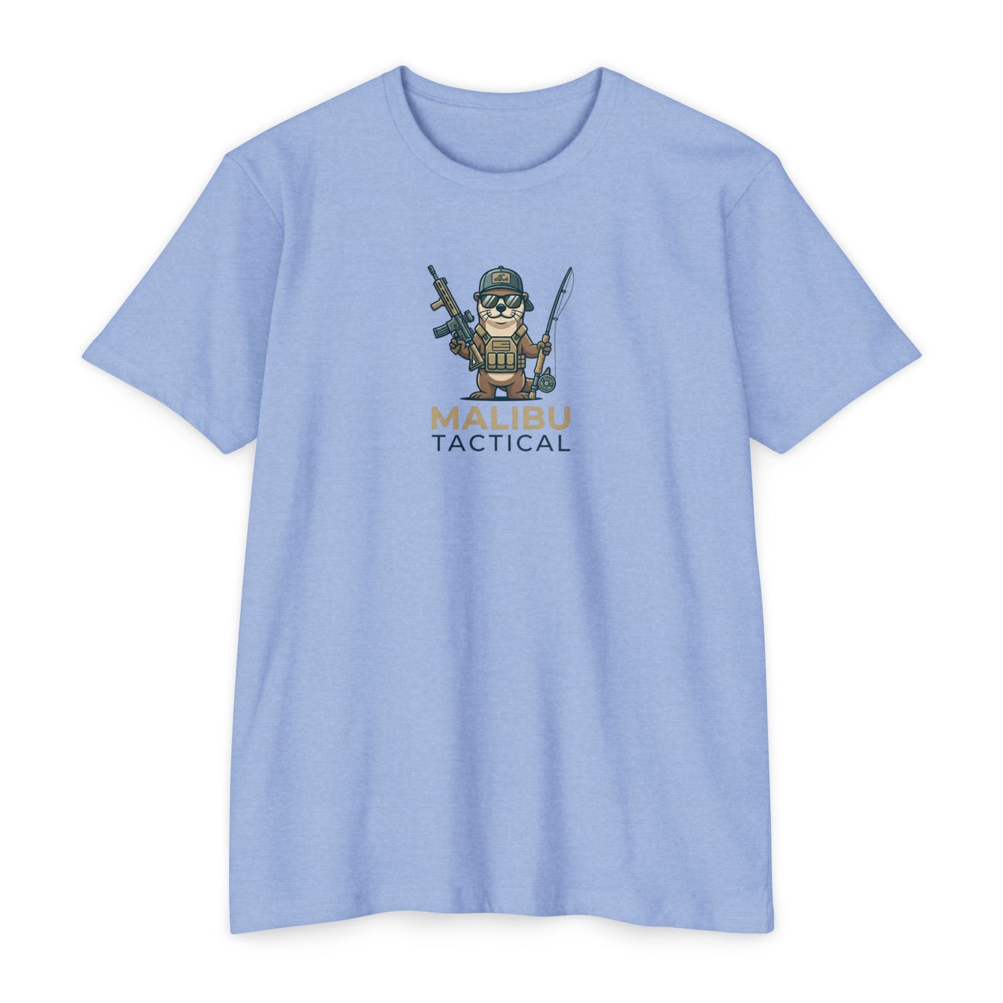 Operator Otter fishing T-shirt in Heather Columbia Blue — Malibu Tactical