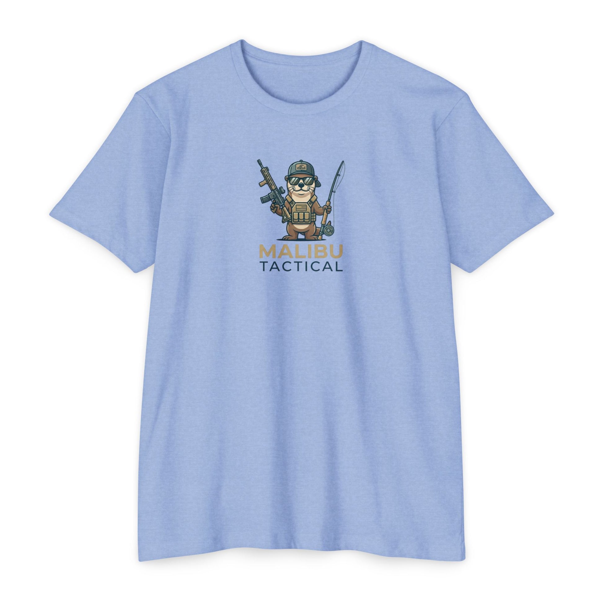 Operator Otter fishing T-shirt in Heather Columbia Blue — Malibu Tactical