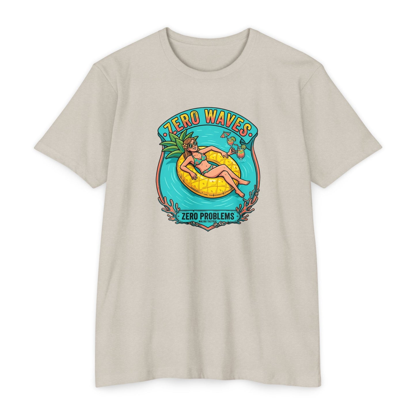 Zero Waves, Zero Problems T-Shirt — Malibu Tactical
