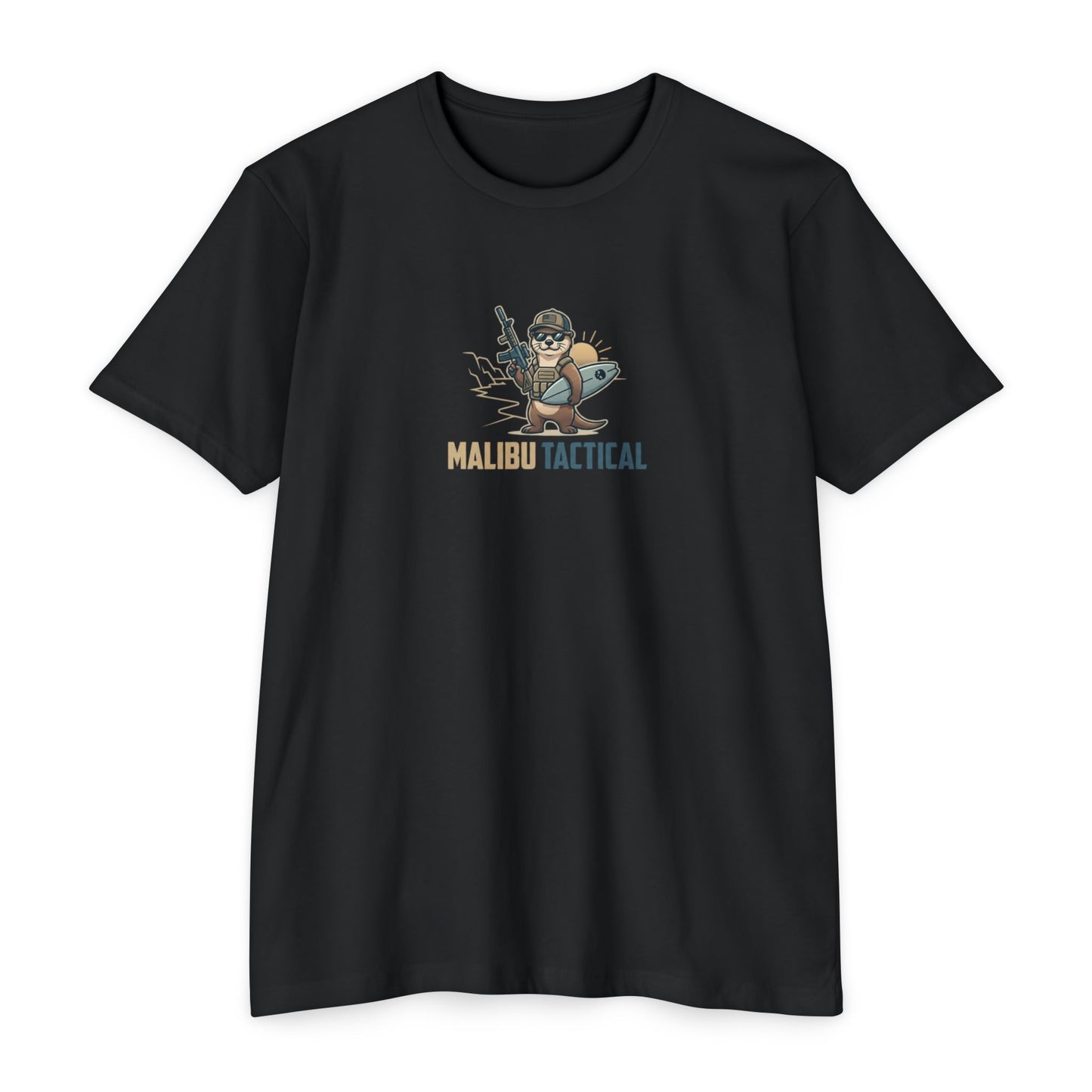 Coastal Operator surfing otter T-shirt in CVC Black — Malibu Tactical