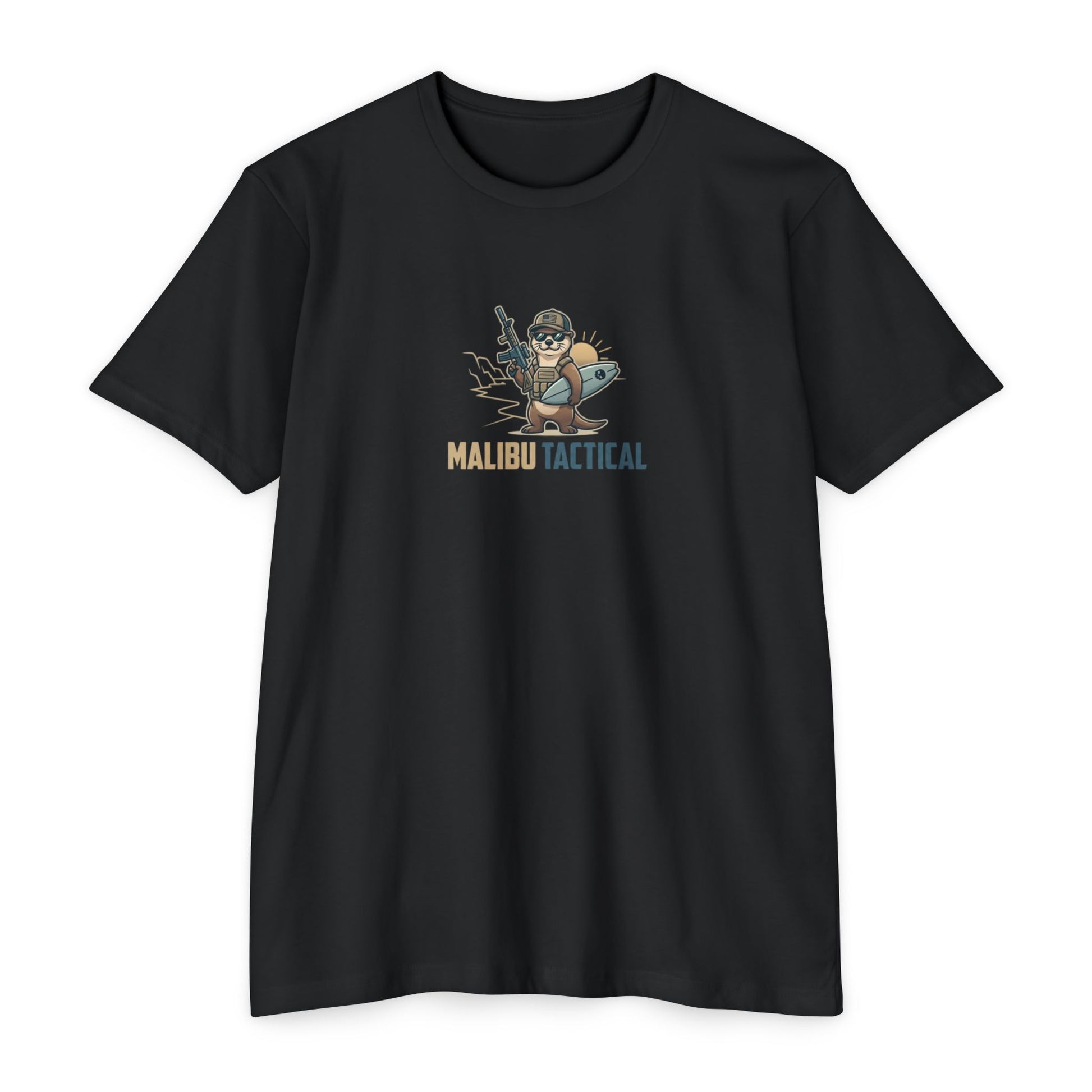 Coastal Operator surfing otter T-shirt in CVC Black — Malibu Tactical