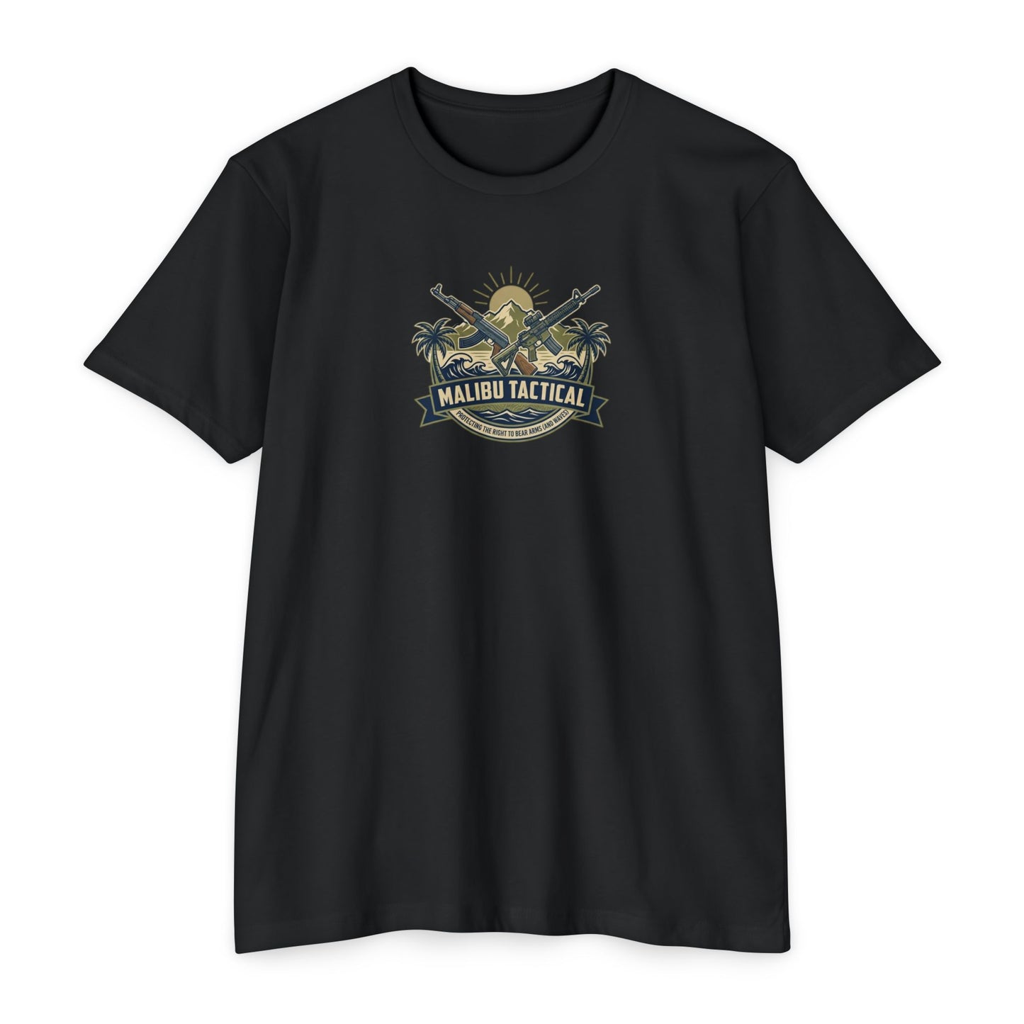 Right To Bear Arms badge T-shirt in CVC Black — Malibu Tactical
