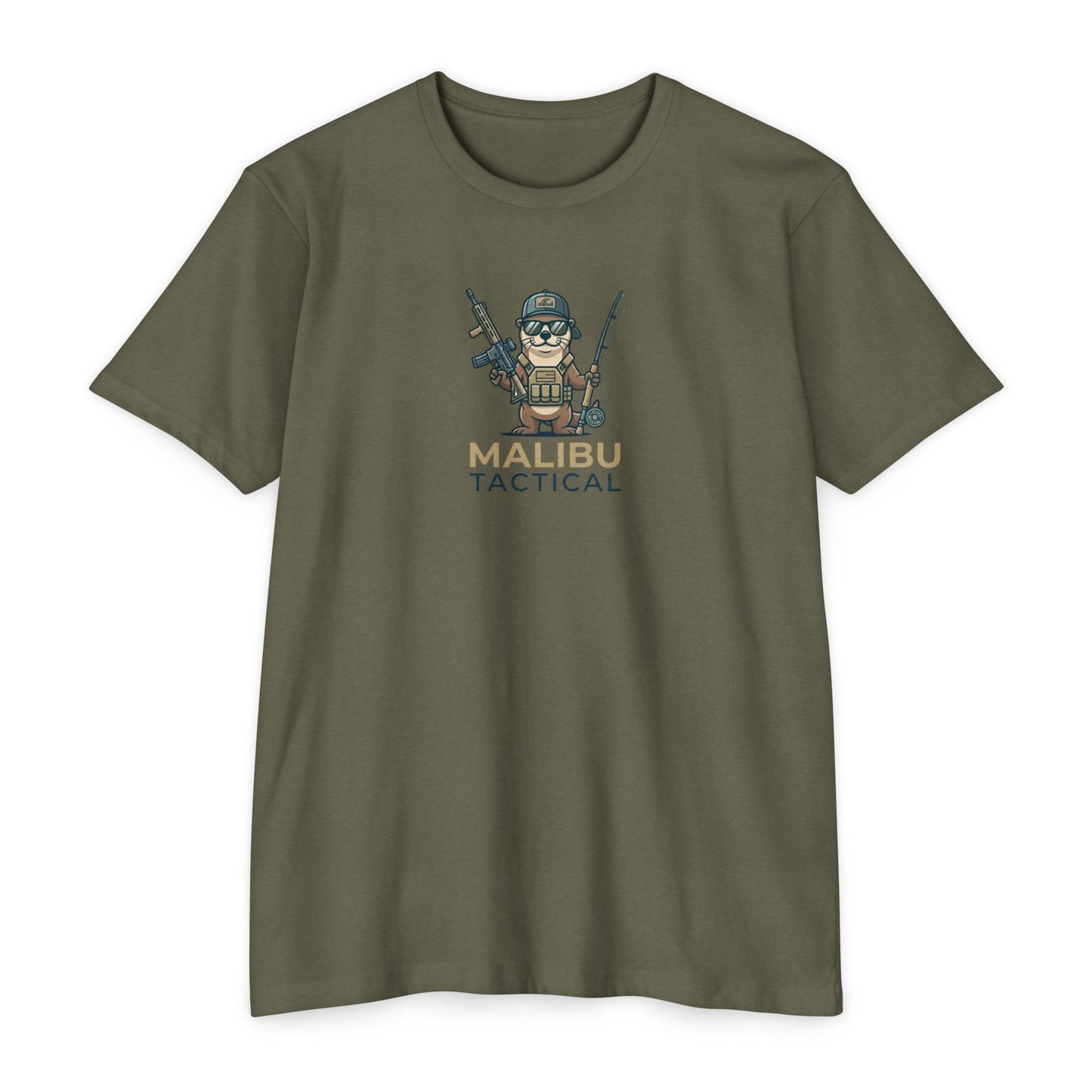 Operator Otter fishing T-shirt in CVC Military Green — Malibu Tactical