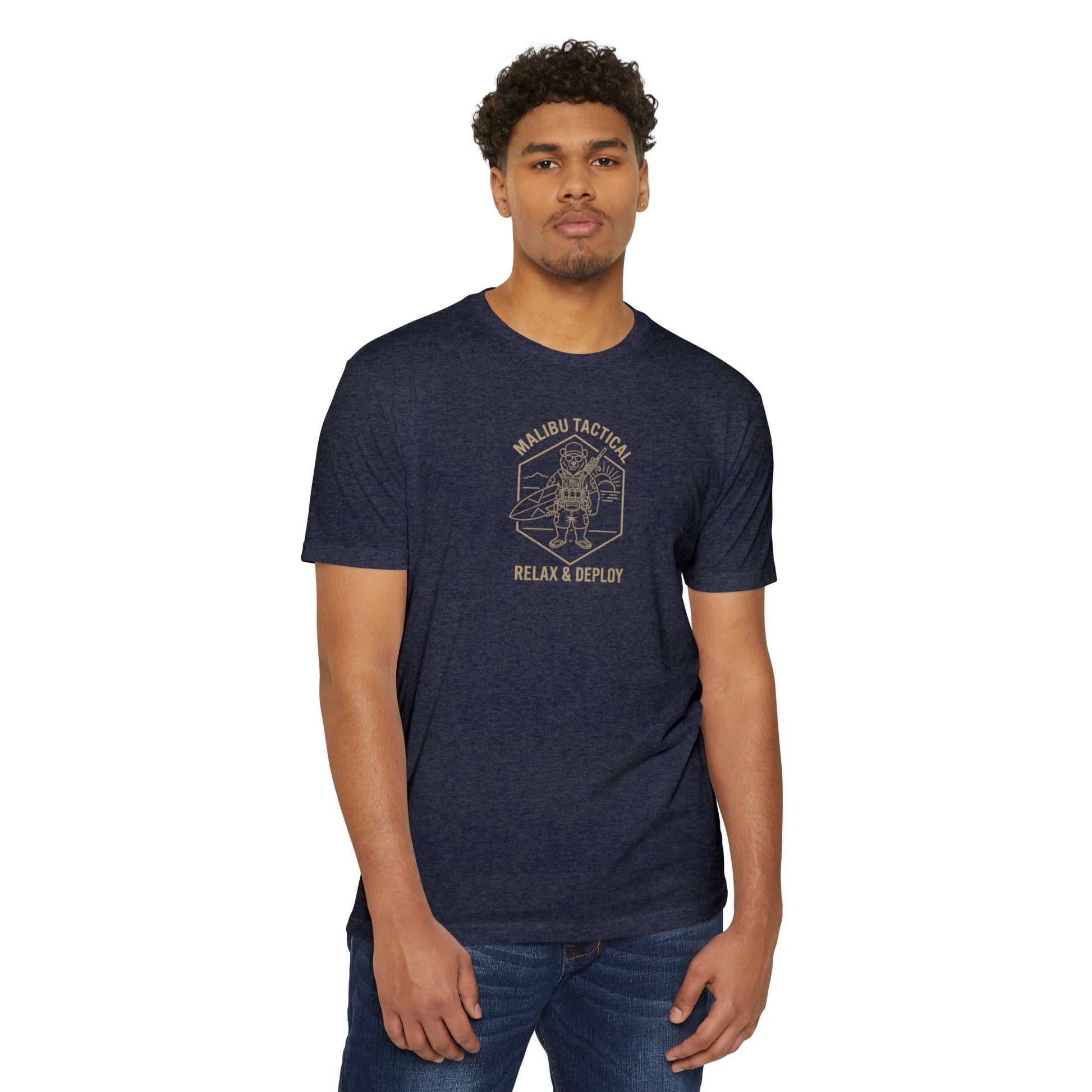 Relax & Deploy T-Shirt — Malibu Tactical — Malibu Tactical lifestyle photo