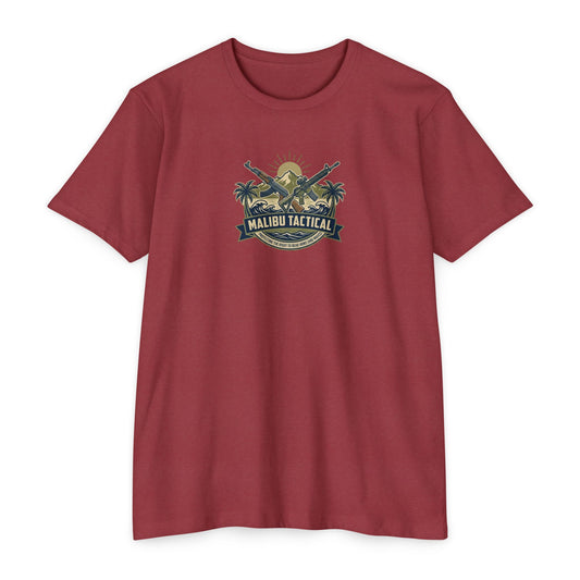 Right To Bear Arms badge T-shirt in CVC Cardinal — Malibu Tactical