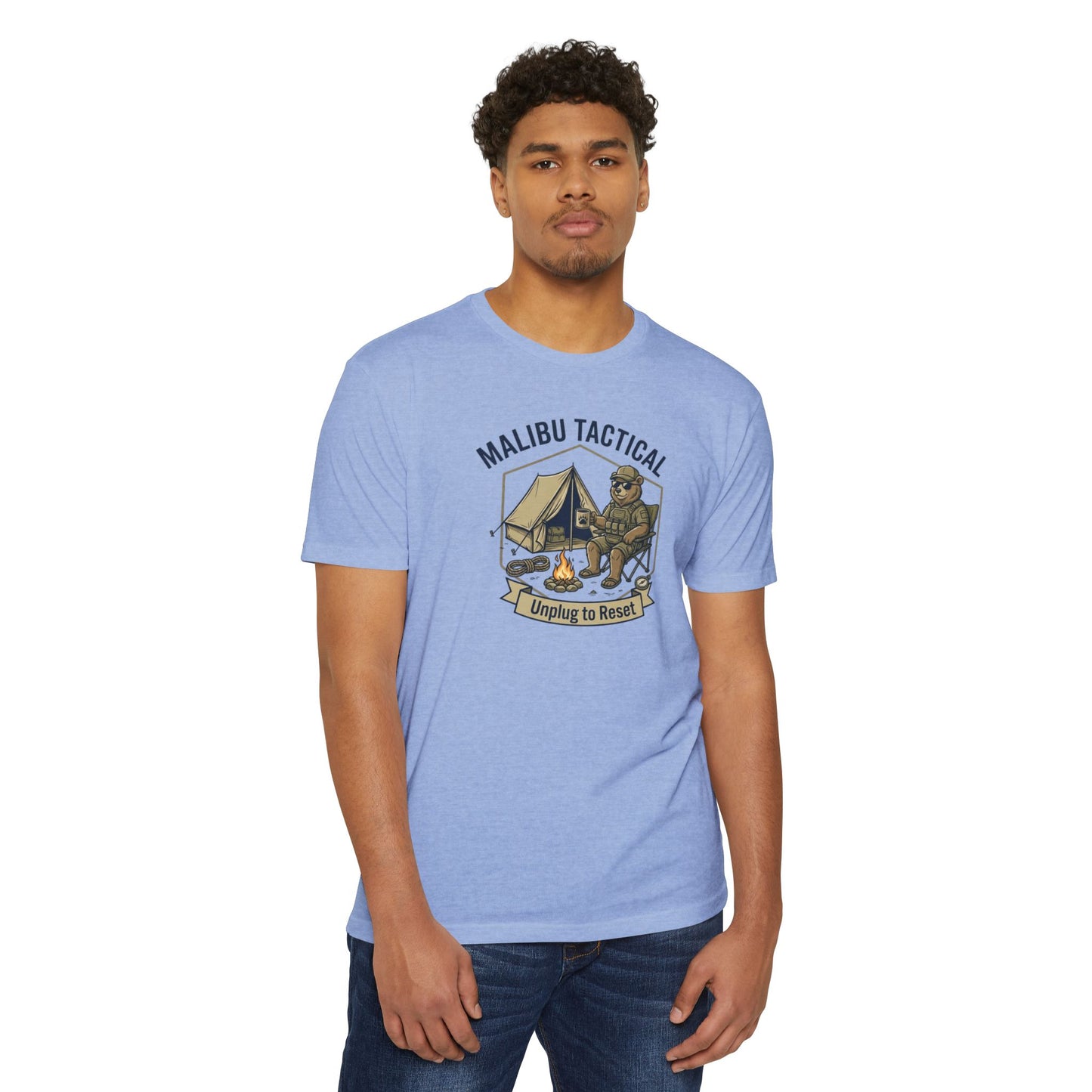 Unplug To Reset T-Shirt — Malibu Tactical — Malibu Tactical lifestyle photo