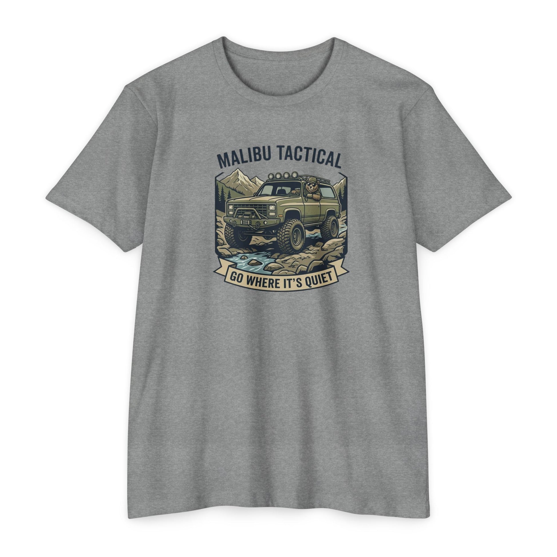 Go Where It's Quiet 4x4 off-road T-shirt in Dark Heather Grey — Malibu Tactical