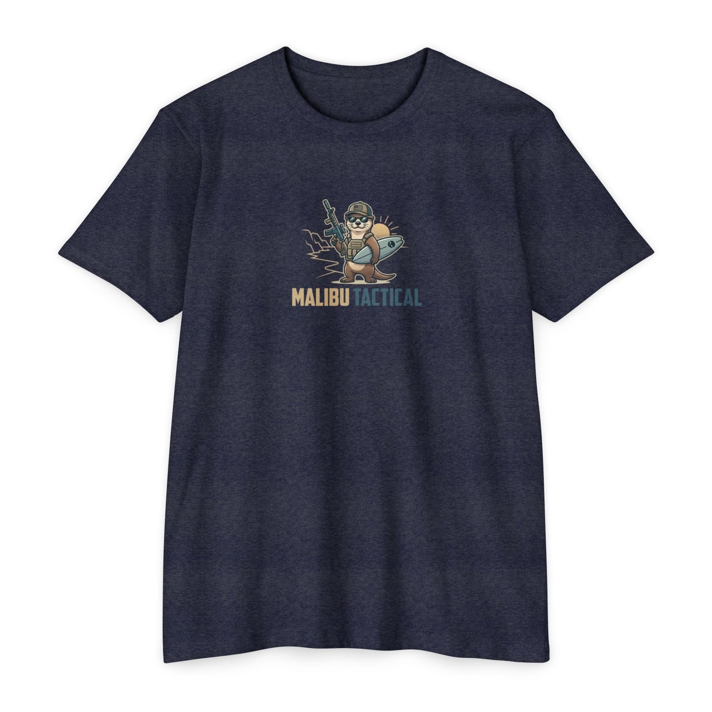Coastal Operator surfing otter T-shirt in CVC Midnight Navy — Malibu Tactical