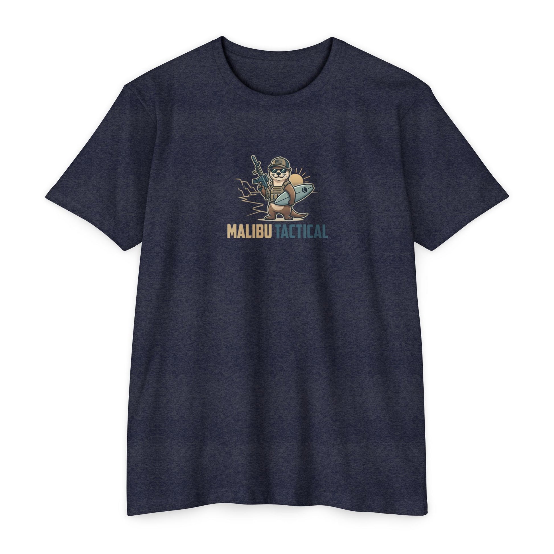 Coastal Operator surfing otter T-shirt in CVC Midnight Navy — Malibu Tactical