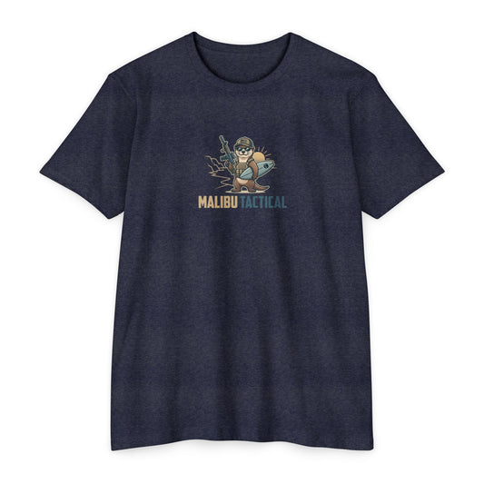 Coastal Operator surfing otter T-shirt in CVC Midnight Navy — Malibu Tactical